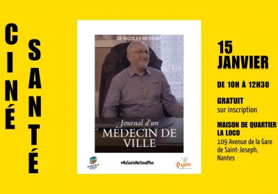 Événement : 15 janvier, Ciné-santé sur la désertification médicale avec « Journal d&rsquo;un médecin de ville »